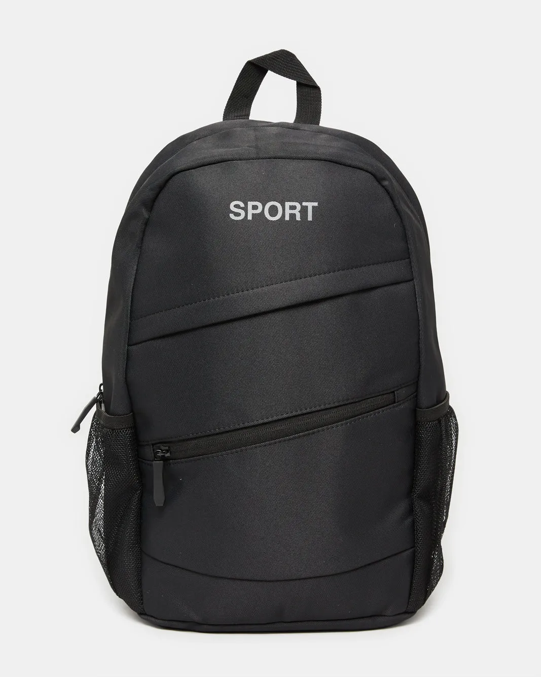 Men Black Sport Print Backpack sold by Redtag