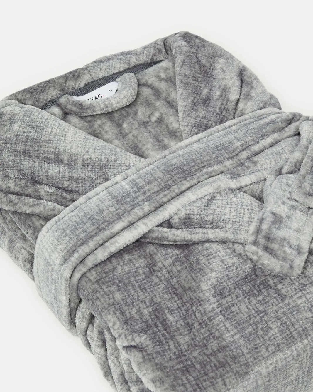 Grey Belted Bathrobe (Medium 110cm) sold by Redtag product image thumbnail 2