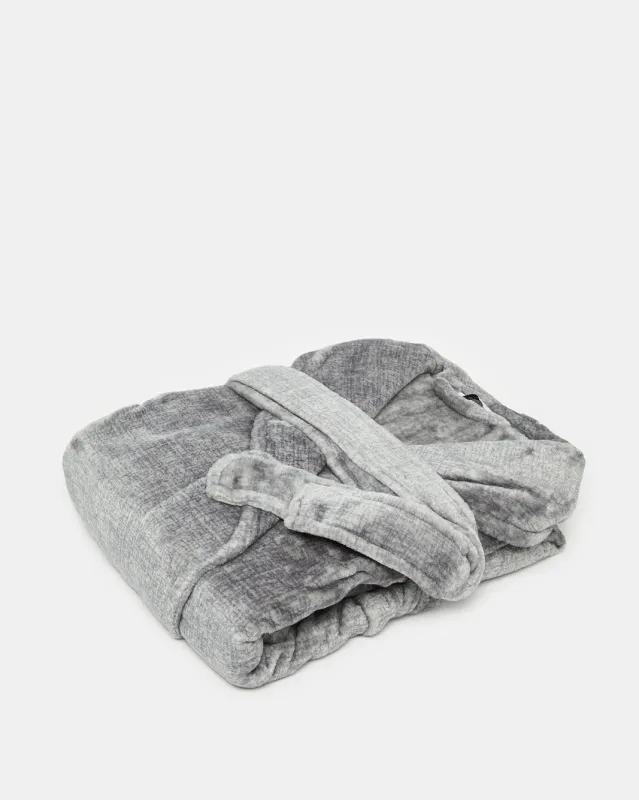 Grey Belted Bathrobe (Medium 110cm) sold by Redtag