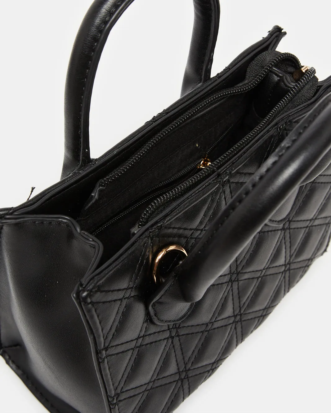 Women Black Textured Cross Body Bag sold by Redtag product image thumbnail 4