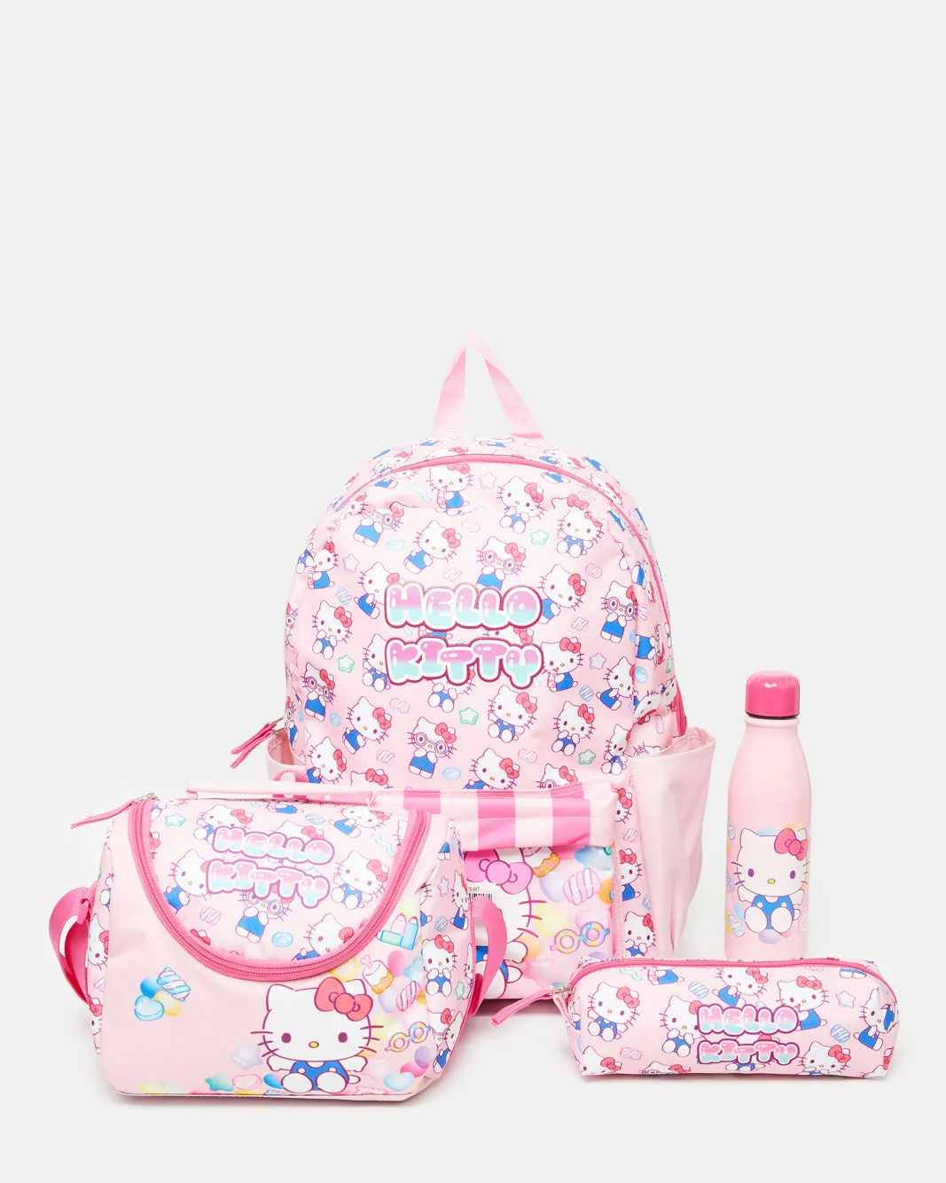 Girls Pink Hello Kitty Print Backpack Set (4 Piece) sold by Redtag