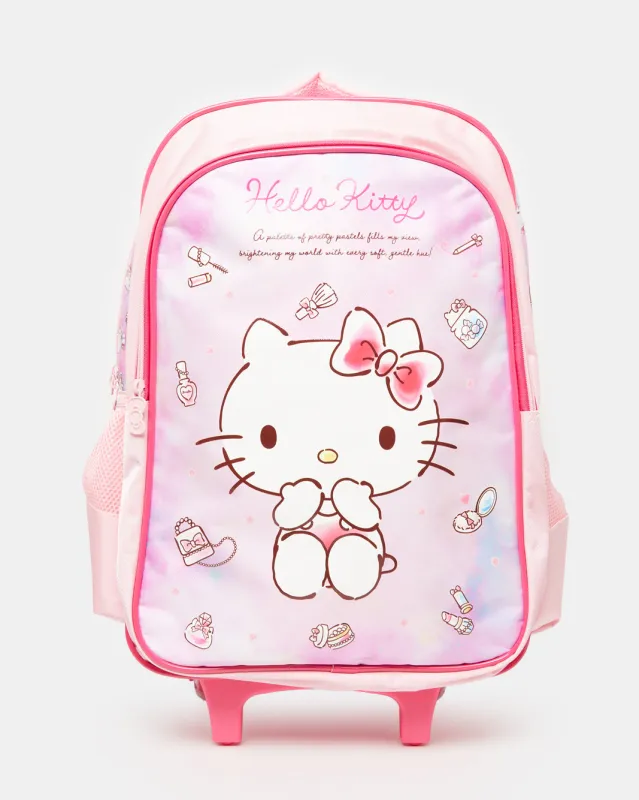 Girls Pink Hello Kitty Print School Trolley Bag (18 Inch) sold by Redtag