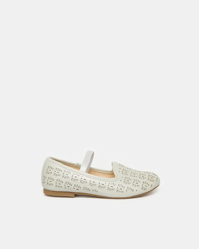 Girls White Laser Cut Ballerina sold by Redtag