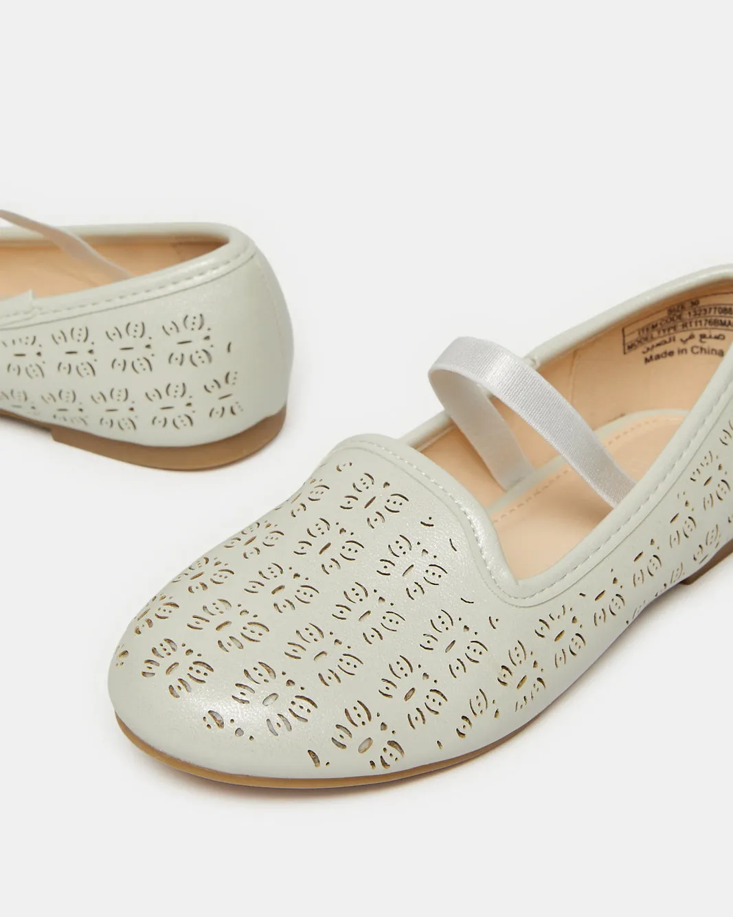 Girls White Laser Cut Ballerina sold by Redtag product image thumbnail 3