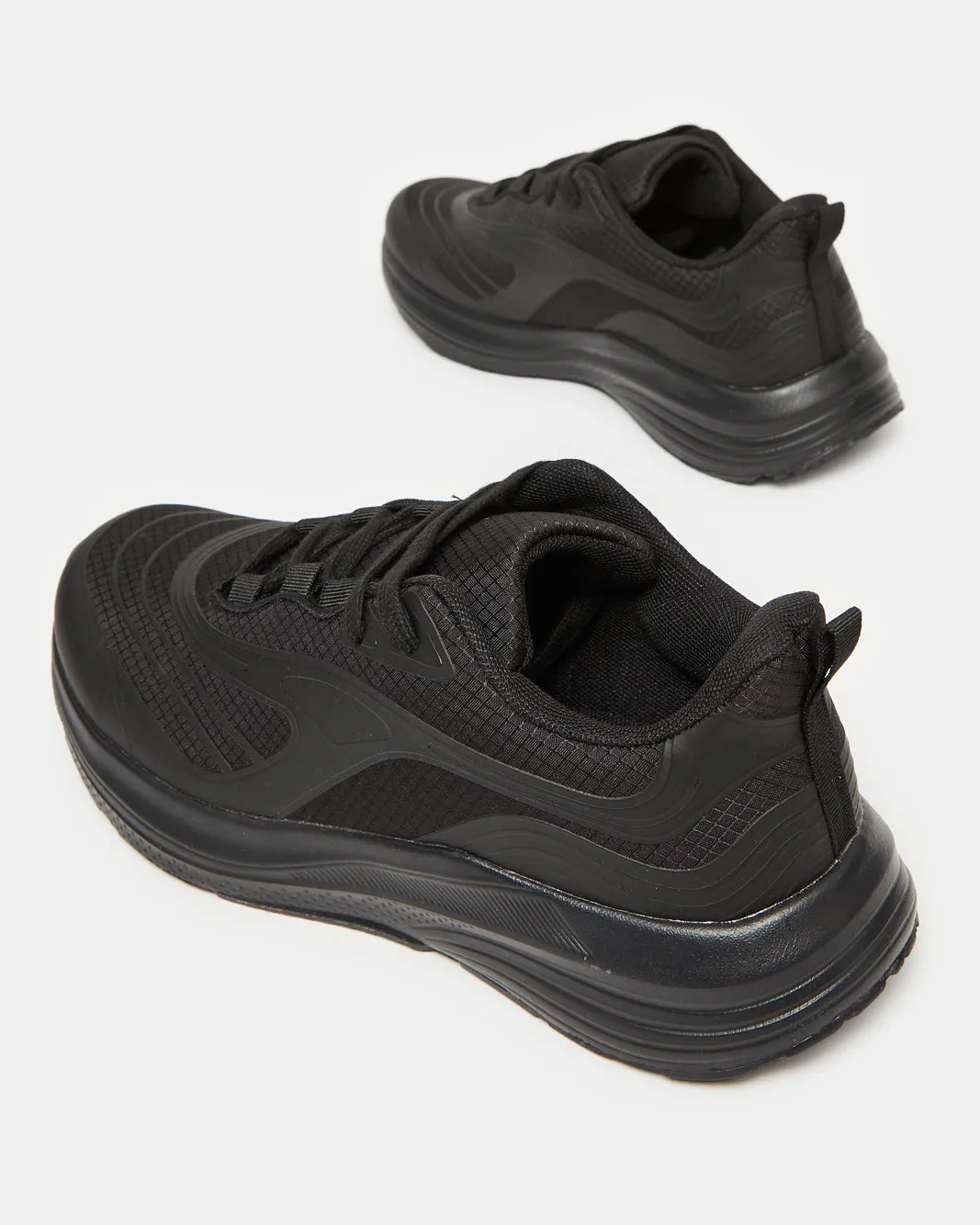 Senior Boys Triple Black Trainers sold by Redtag product image thumbnail 4