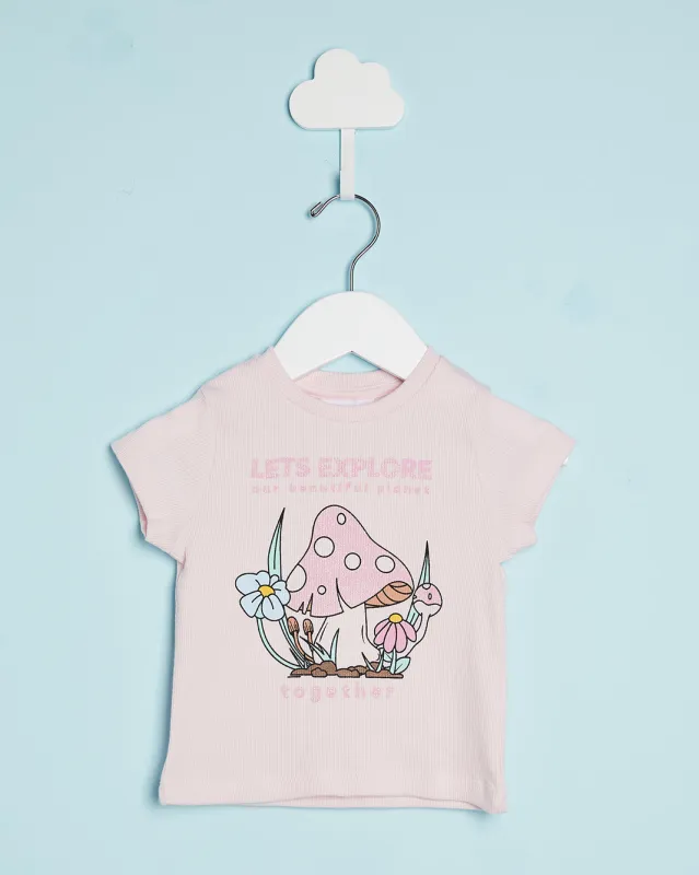 Infant Girls Pink Printed T-Shirt sold by Redtag