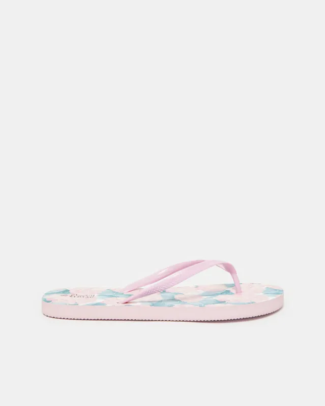 Women Pink Floral Print Flip Flop sold by Redtag
