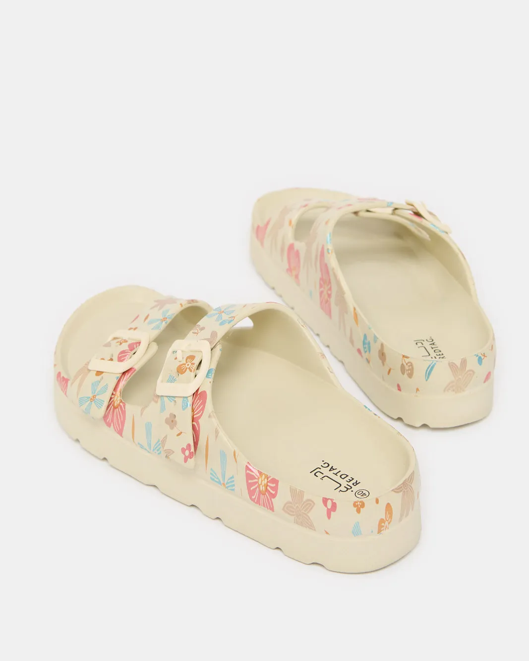 Women Beige Printed Buckle Trim Slide sold by Redtag product image thumbnail 4