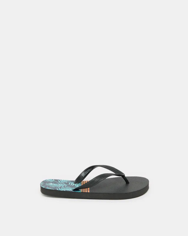 Senior Boys Black Printed Flip Flop sold by Redtag