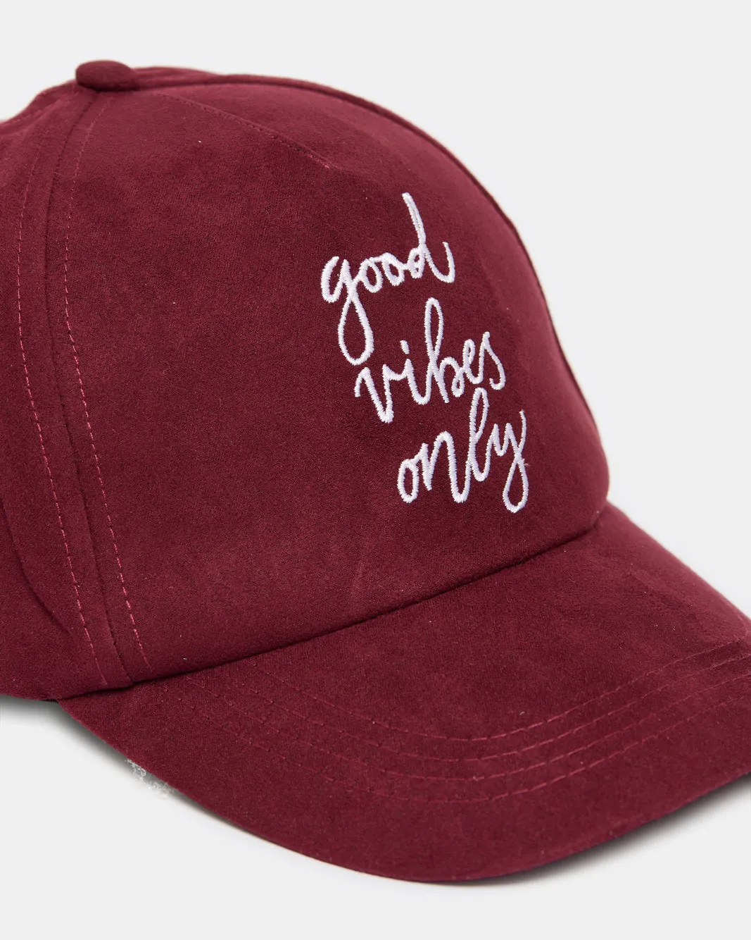 Women Burgundy Embroidered Cap sold by Redtag product image thumbnail 2