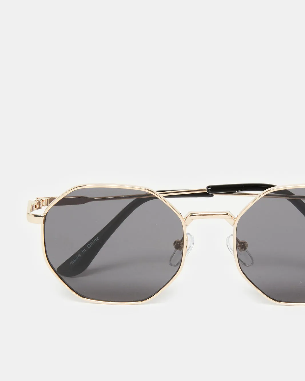 Boys Black Aviator Hexagonal Sunglasses sold by Redtag product image thumbnail 4