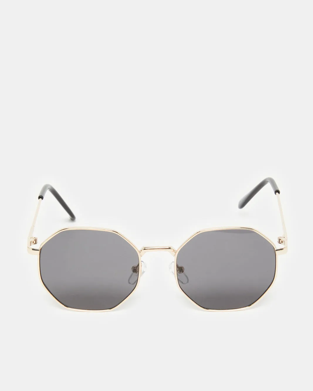 Boys Black Aviator Hexagonal Sunglasses sold by Redtag