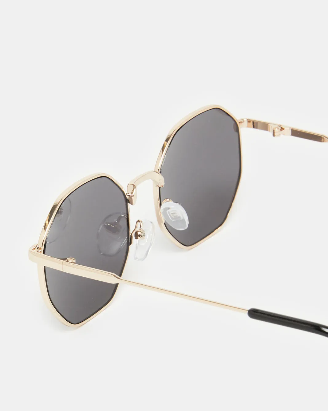 Boys Black Aviator Hexagonal Sunglasses sold by Redtag product image thumbnail 2