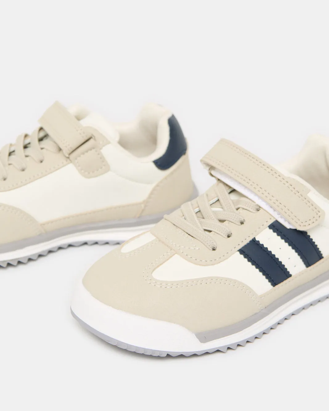 Boys White And Beige Material Block Sneakers sold by Redtag product image thumbnail 3