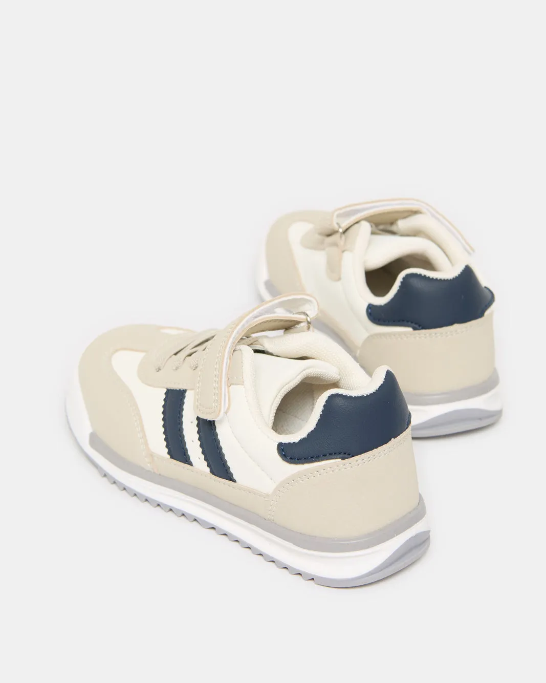 Boys White And Beige Material Block Sneakers sold by Redtag product image thumbnail 4
