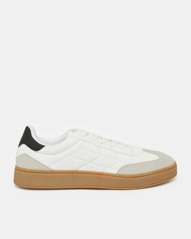 Men White Material Block Sneakers sold by Redtag