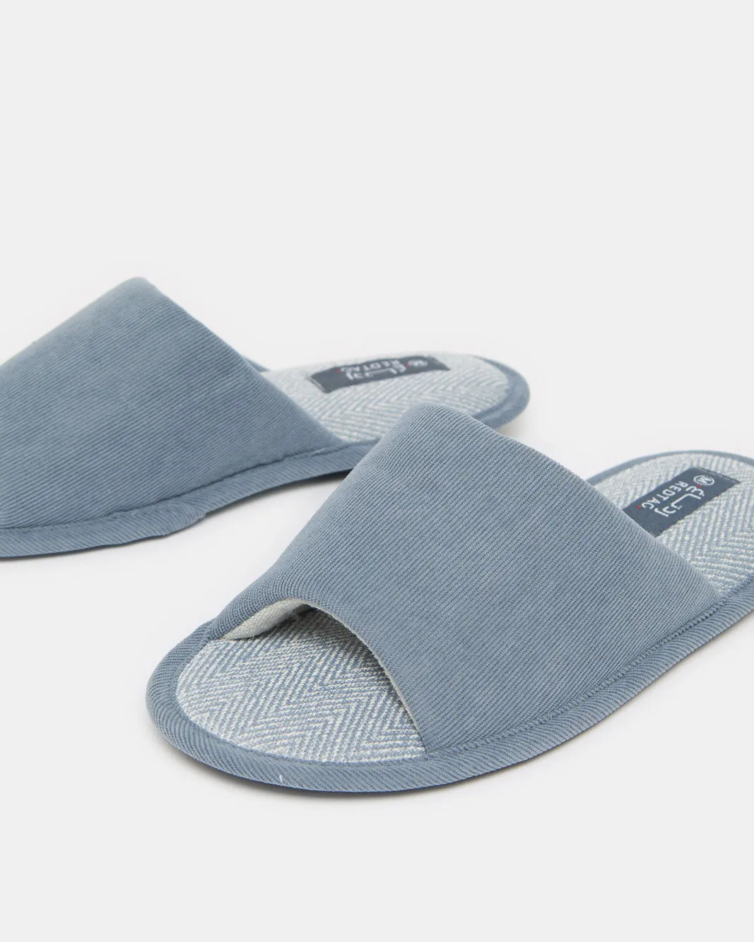 Men Blue Embossed Slippers sold by Redtag product image thumbnail 3