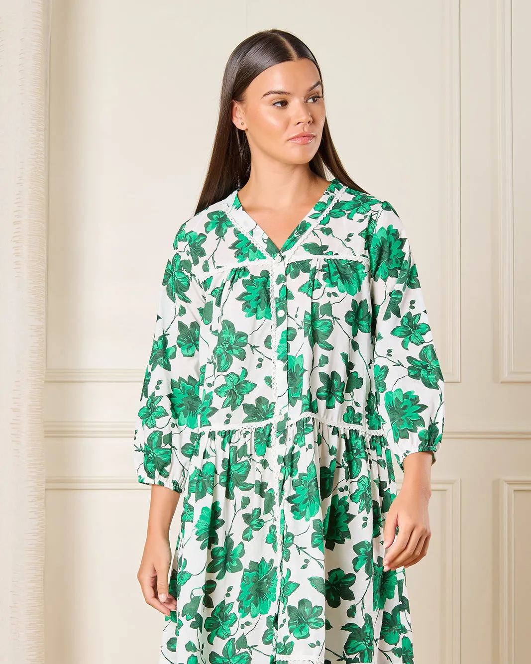 Women White And Green Printed Nightgown sold by Redtag product image thumbnail 2