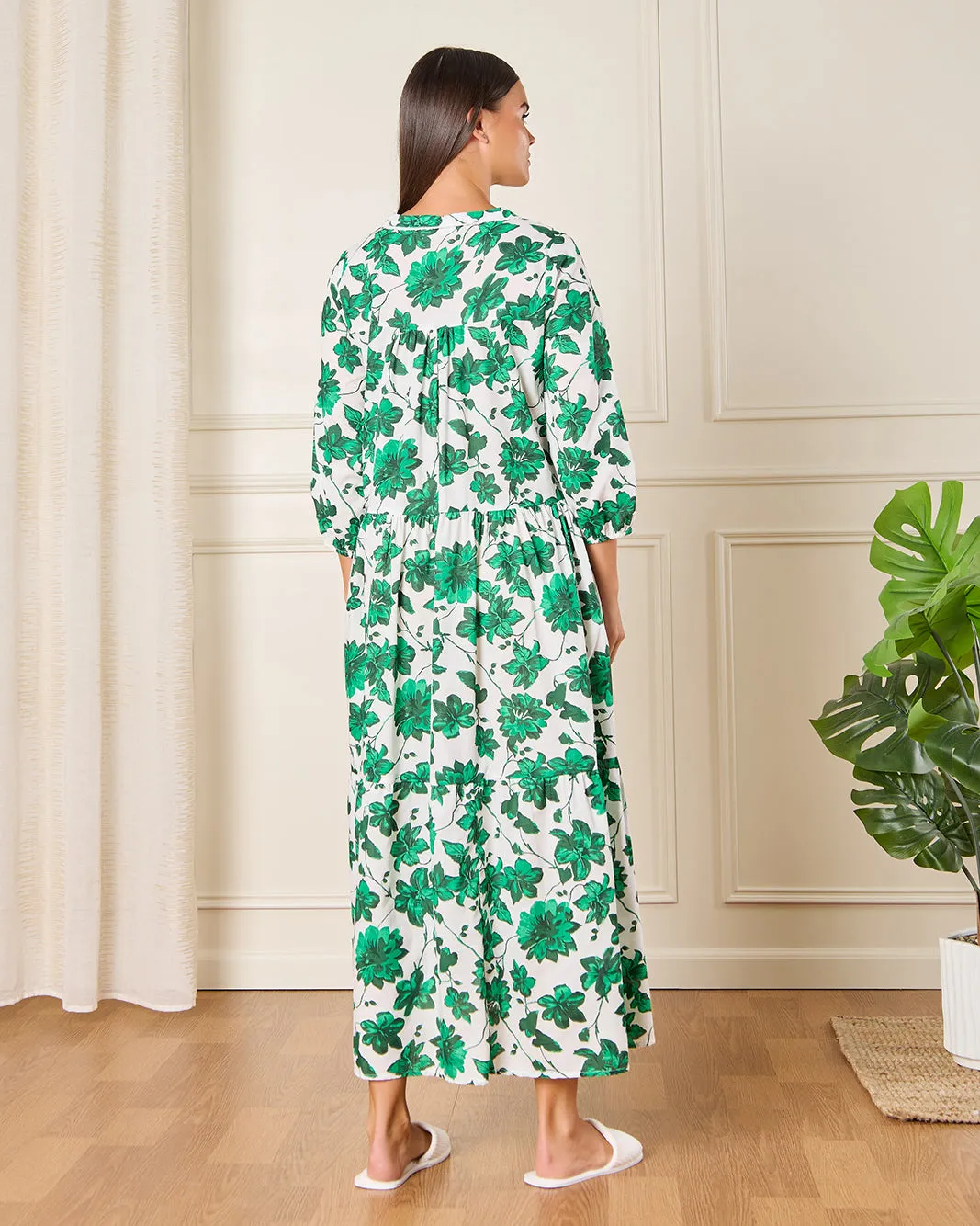 Women White And Green Printed Nightgown sold by Redtag product image thumbnail 3