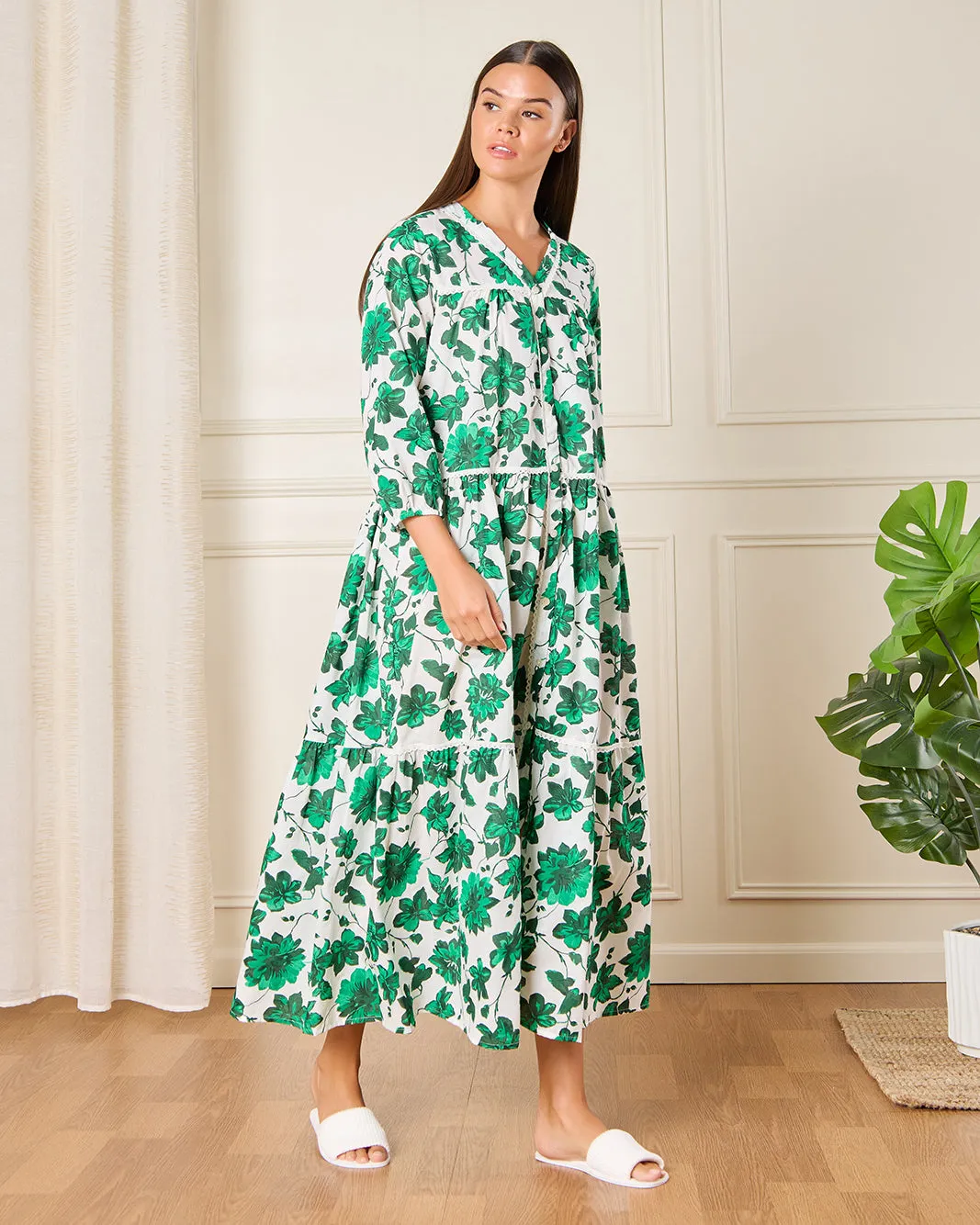Women White And Green Printed Nightgown sold by Redtag product image thumbnail 4