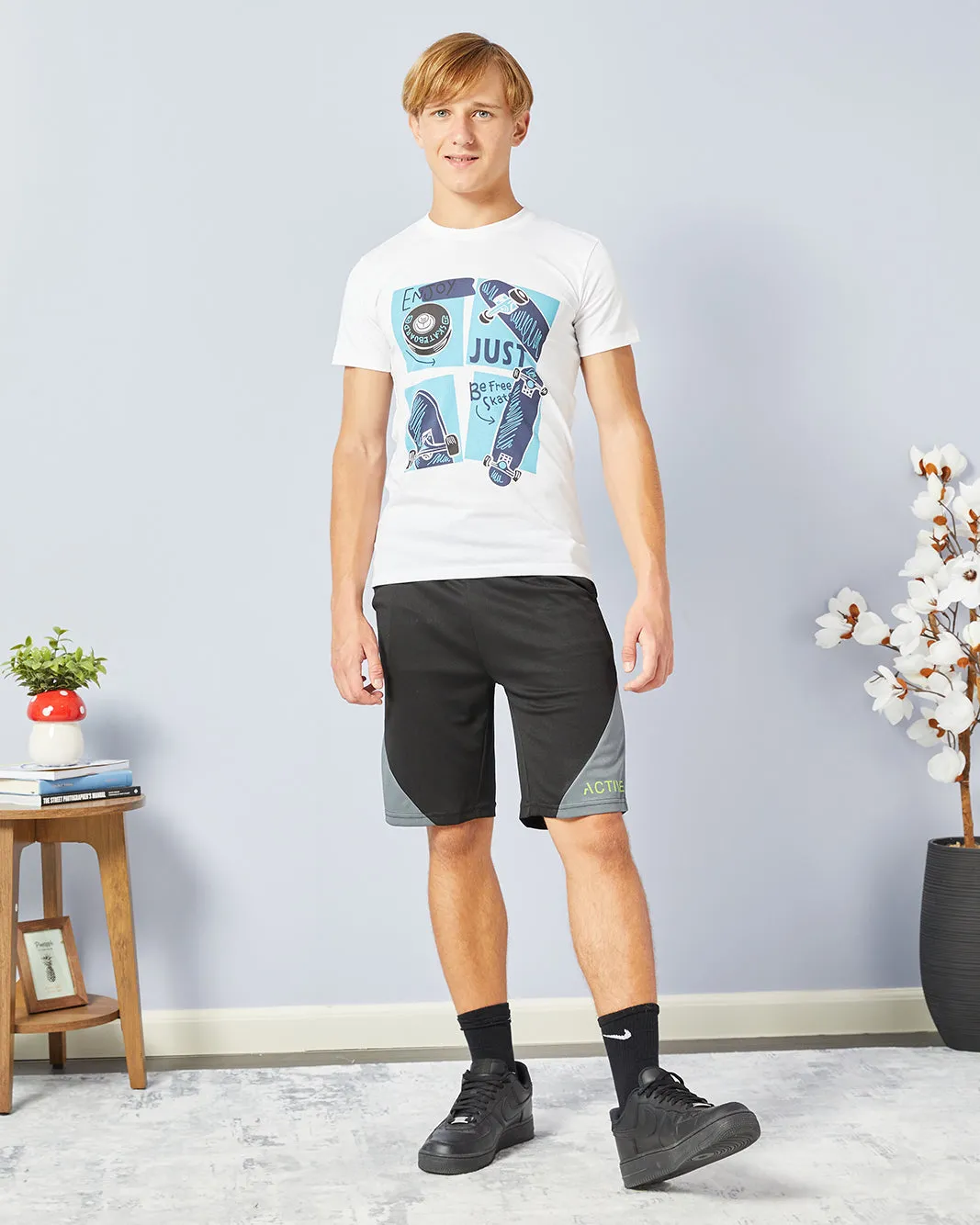 Senior Boys Black Active Shorts sold by Redtag product image thumbnail 2