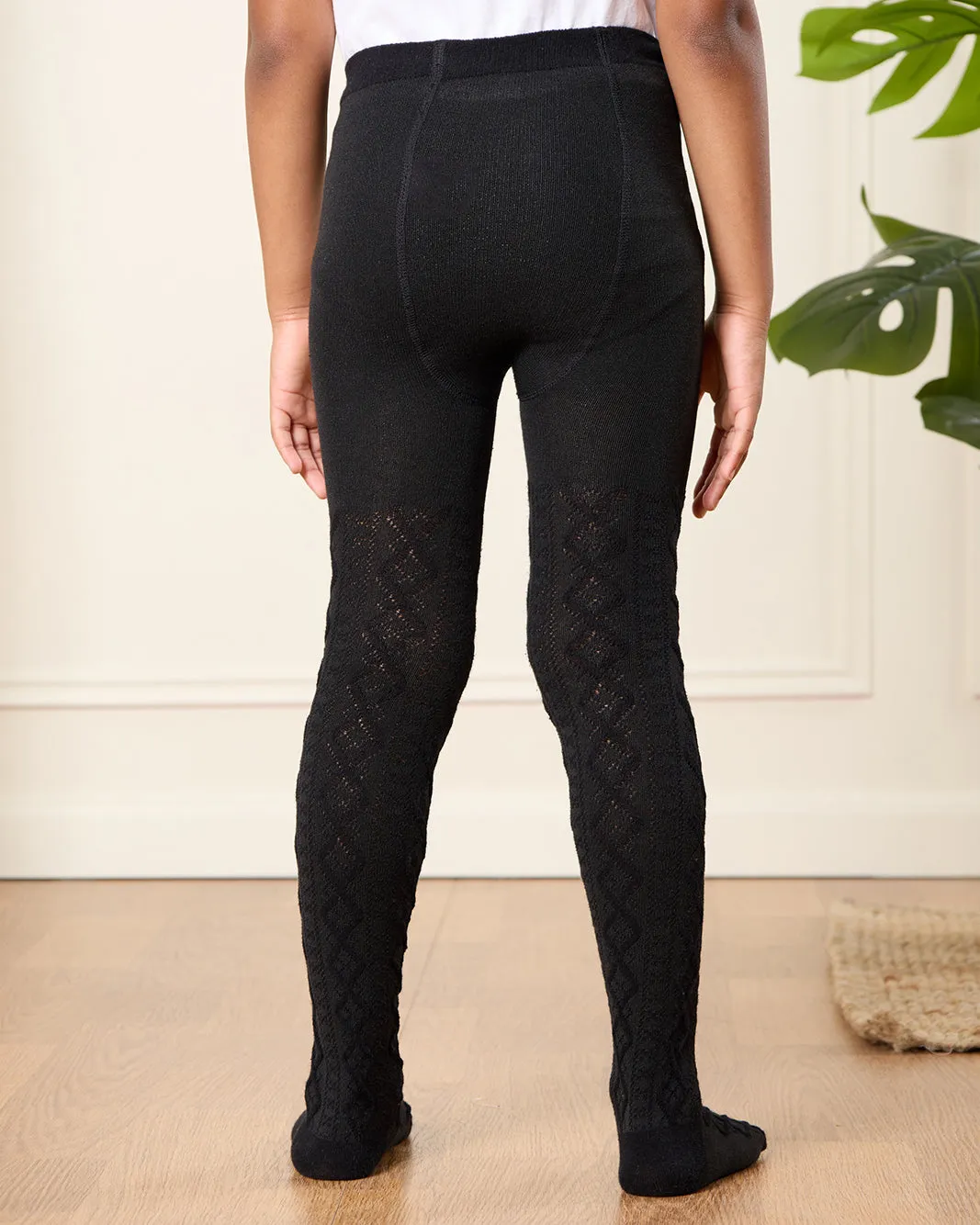 Girls Black Solid Tights sold by Redtag product image thumbnail 3