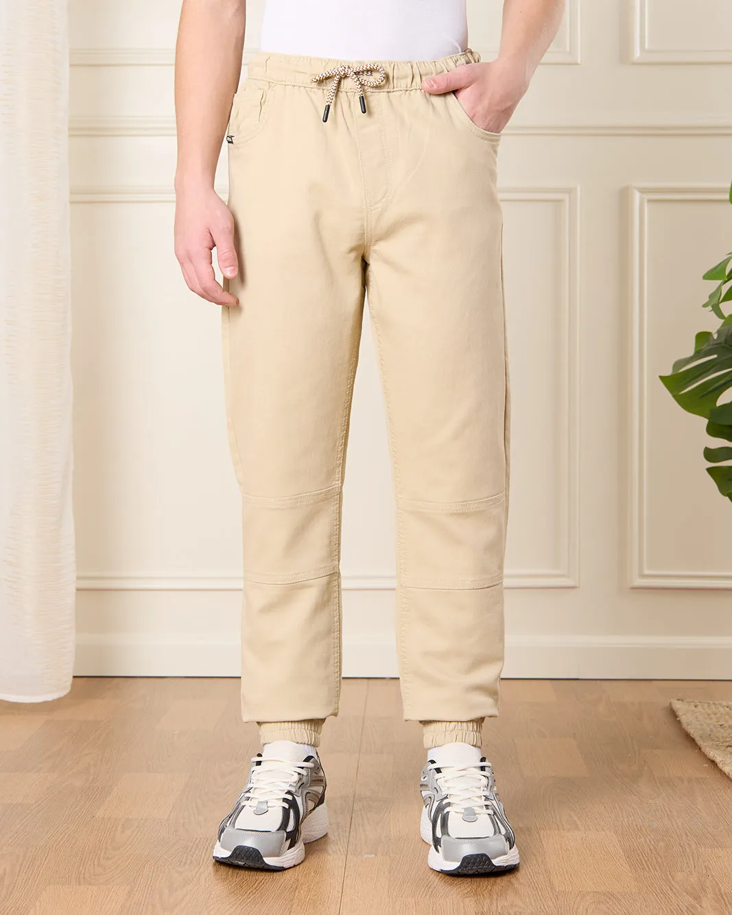 Senior Boys Beige Pull On Joggers sold by Redtag
