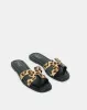 Women Black Leopard Printed Mule sold by Redtag