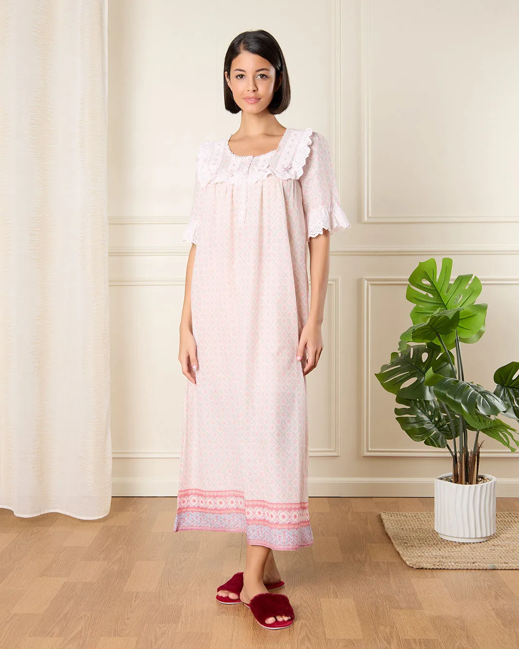 Women Multicolour Printed Nightgown sold by Redtag