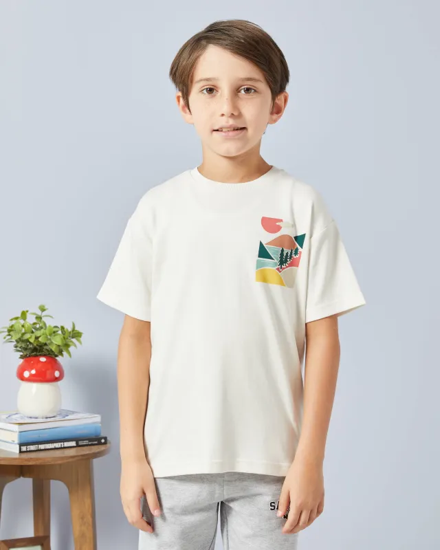 Boys White Front And Back Print T-Shirt sold by Redtag