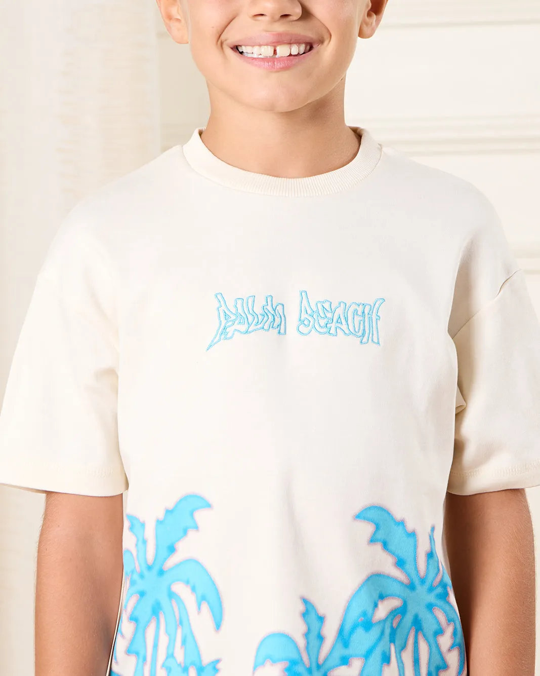 Boys Cream Palm Printed T-Shirt sold by Redtag product image thumbnail 4