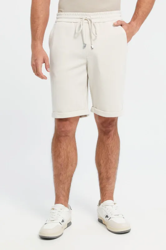 Men Beige Pull On Short sold by Redtag