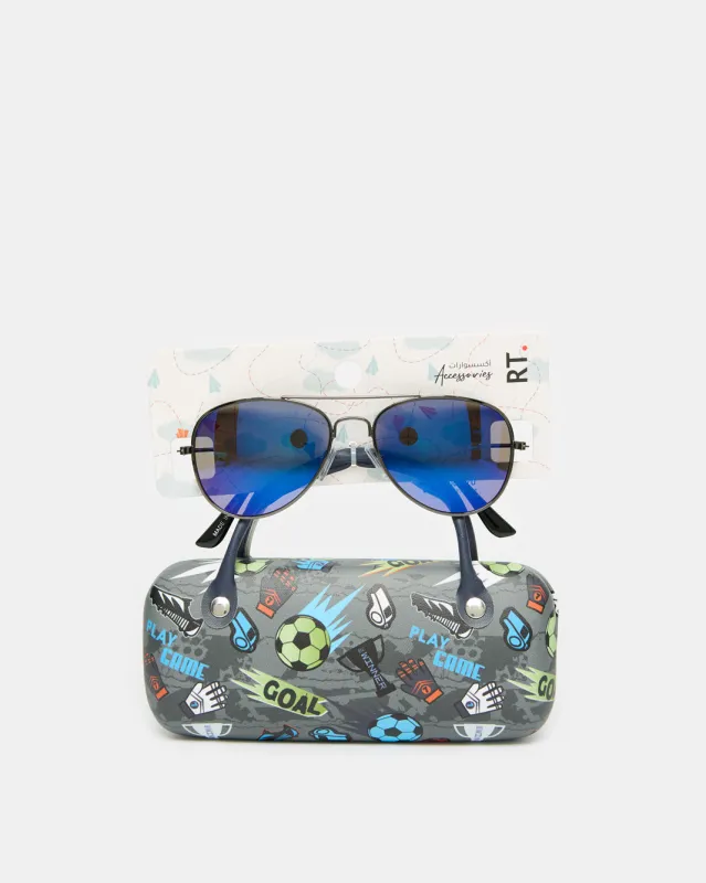 Boys Black Aviator Sunglasses With Printed Case sold by Redtag