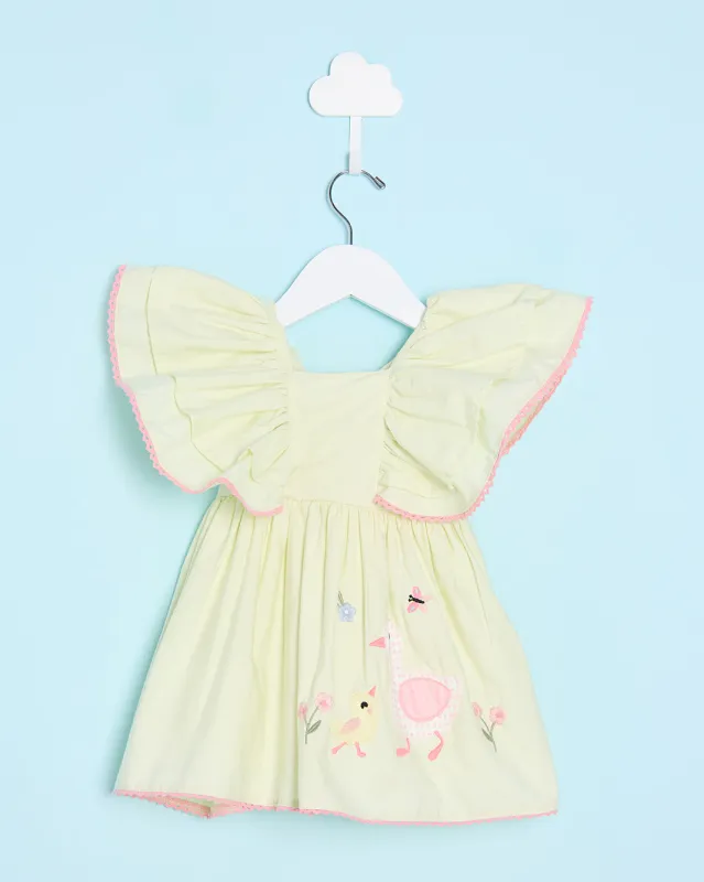 Infant Girls Yellow Printed Dress sold by Redtag