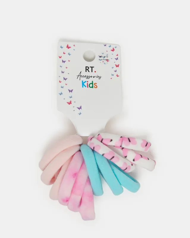 Girls Assorted  Elastic Scrunchy Set (Pack of 12) sold by Redtag