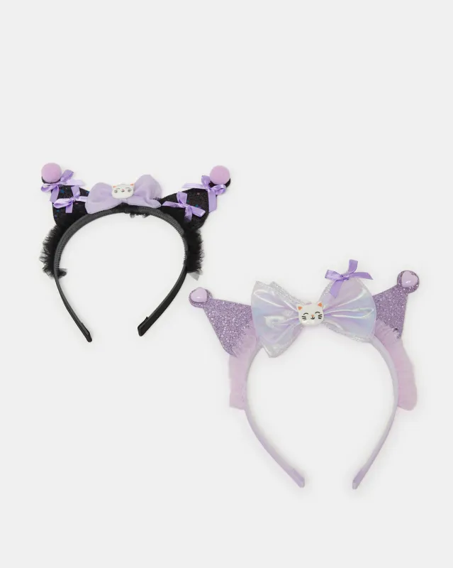 Girls Black And Lilac Embellished Headband (Pack of 2) sold by Redtag