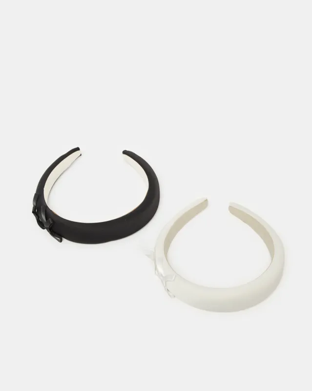 Girls Black And White Bow Headband Set (Pack of 2) made by Redtag