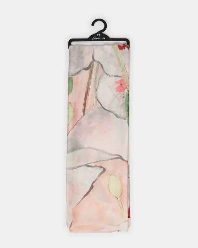 Women Pink Floral Print Scarf sold by Redtag