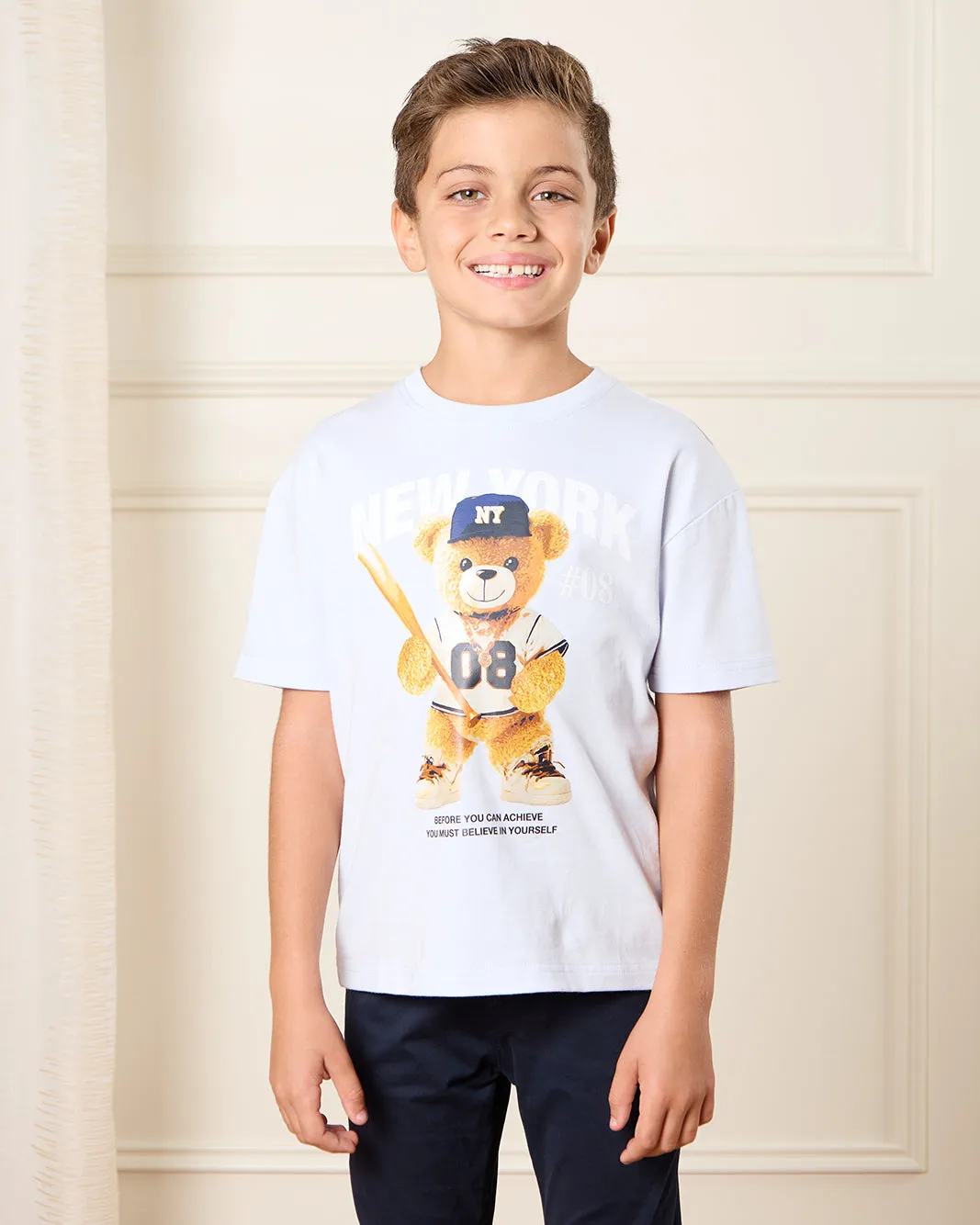 Boys Blue New York Printed T-Shirt sold by Redtag