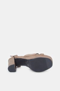 Women Taupe High Block Heel Sandal sold by Redtag