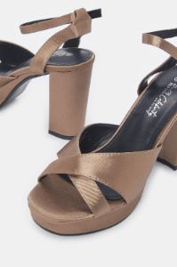 Women Taupe High Block Heel Sandal sold by Redtag