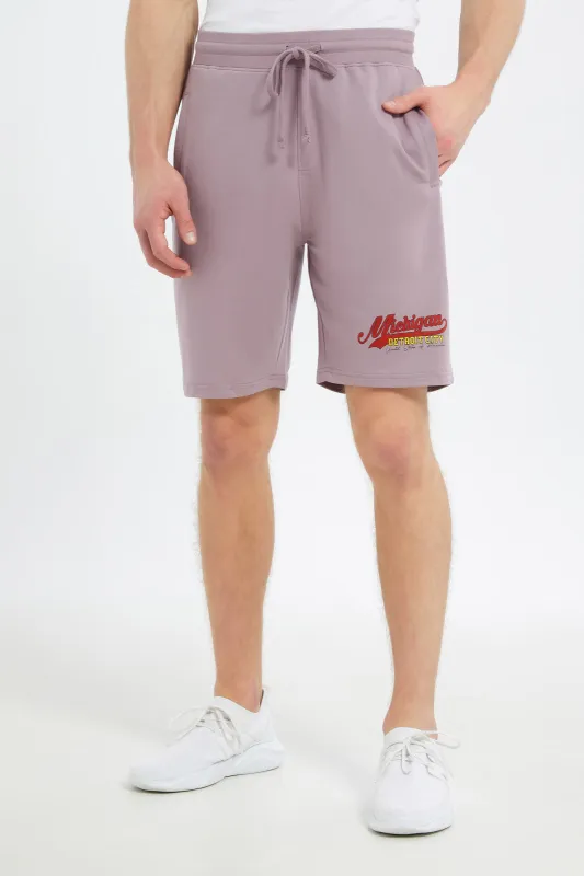 Men Lilac Sweat Short sold by Redtag