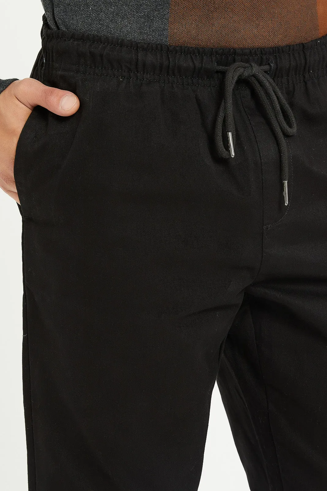 Men Black Plain Pull On Trouser sold by Redtag product image thumbnail 4