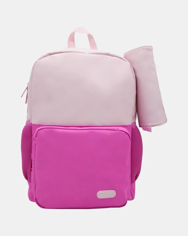 Roco Pink 2 Tone Bag Backpack With Pencil Case (17 Inch) sold by Redtag