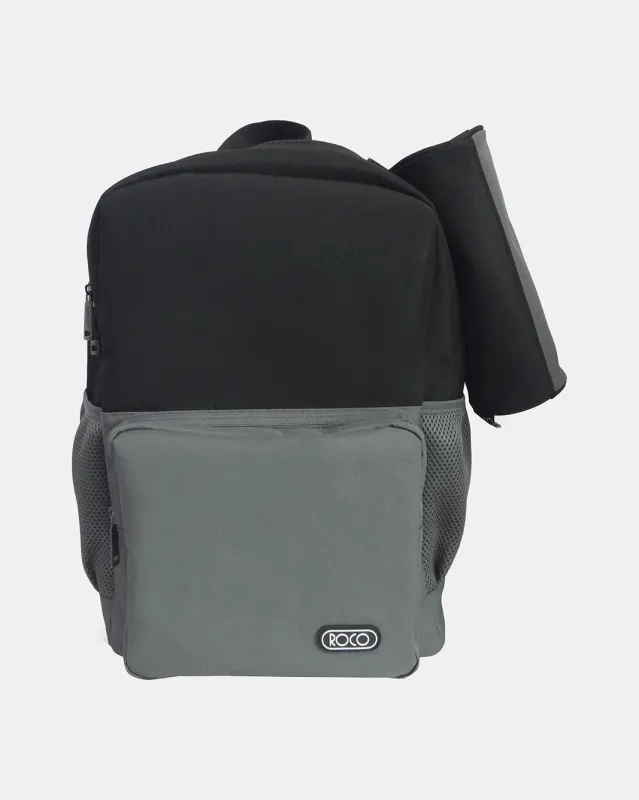 Roco Black And Grey 2 Tone Bag Backpack With Pencil Case (17 Inch) made by Redtag