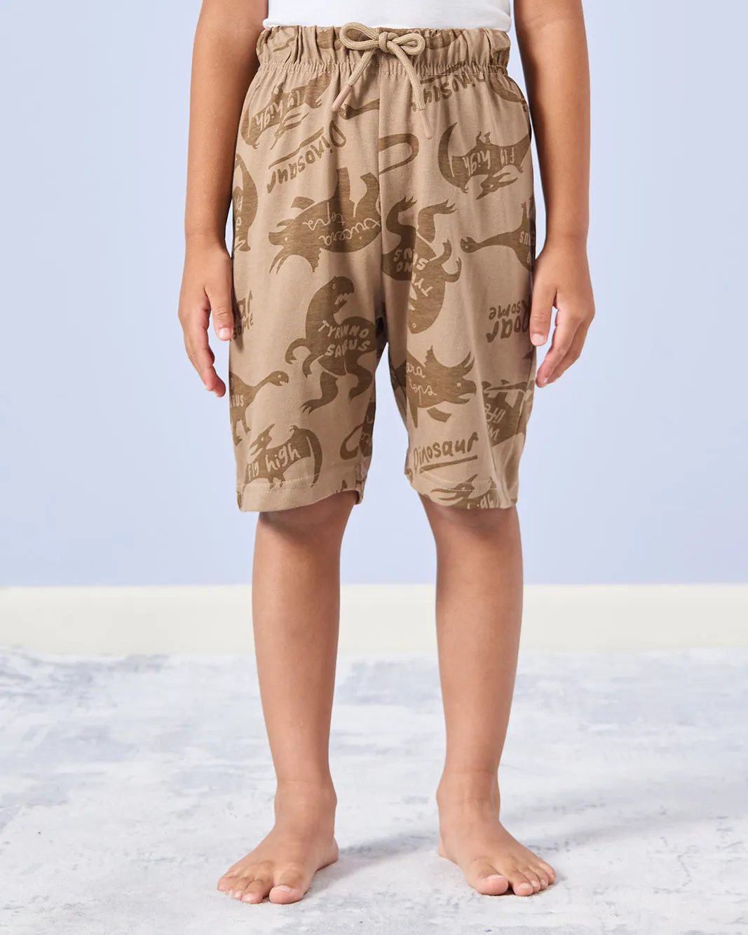 Boys Brown Dino Print Pyjama Set (2 Piece) sold by Redtag product image thumbnail 3