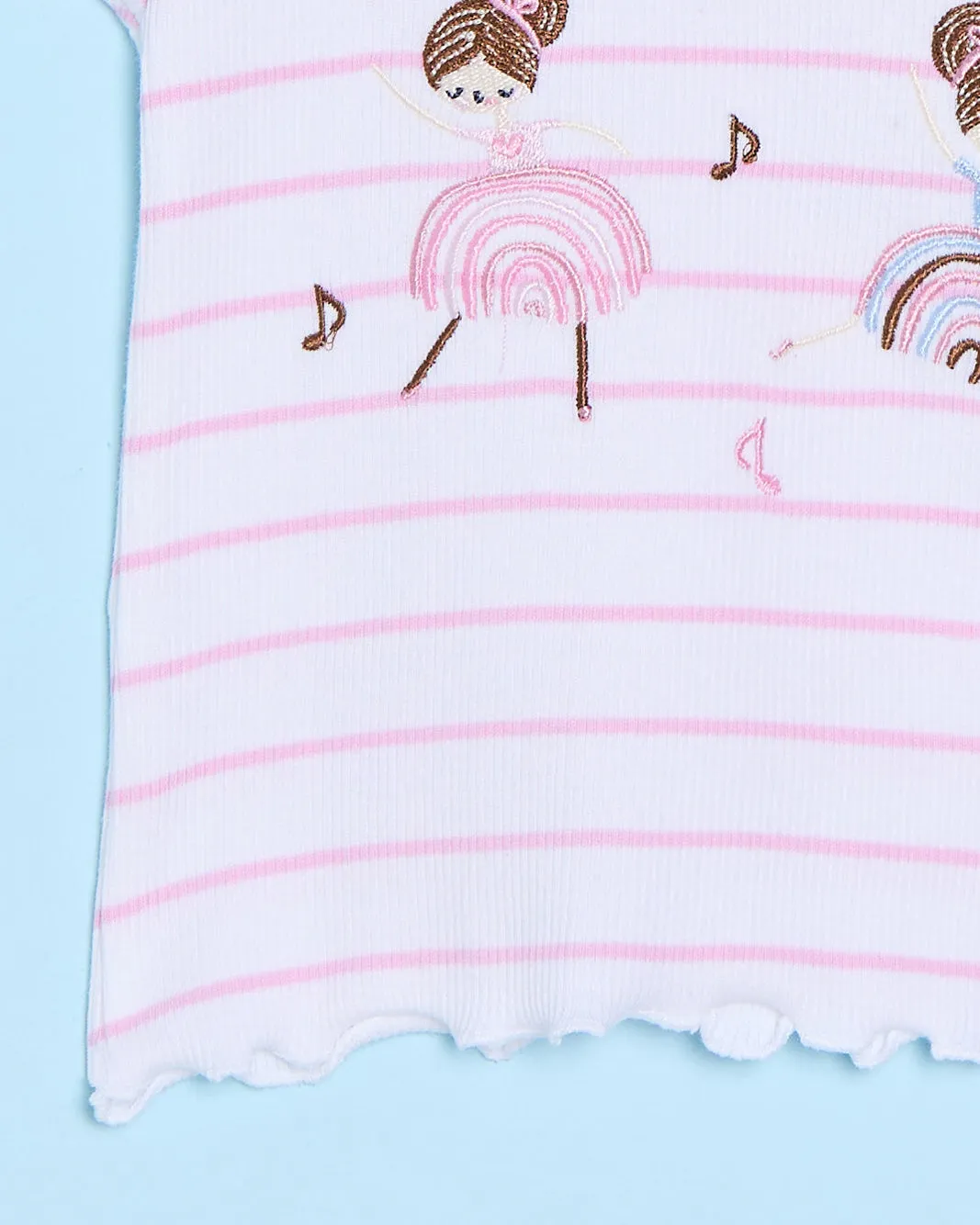 Infant Girls Pink And White Striped T-Shirt sold by Redtag product image thumbnail 4