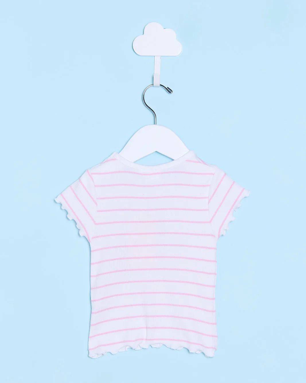 Infant Girls Pink And White Striped T-Shirt sold by Redtag product image thumbnail 3