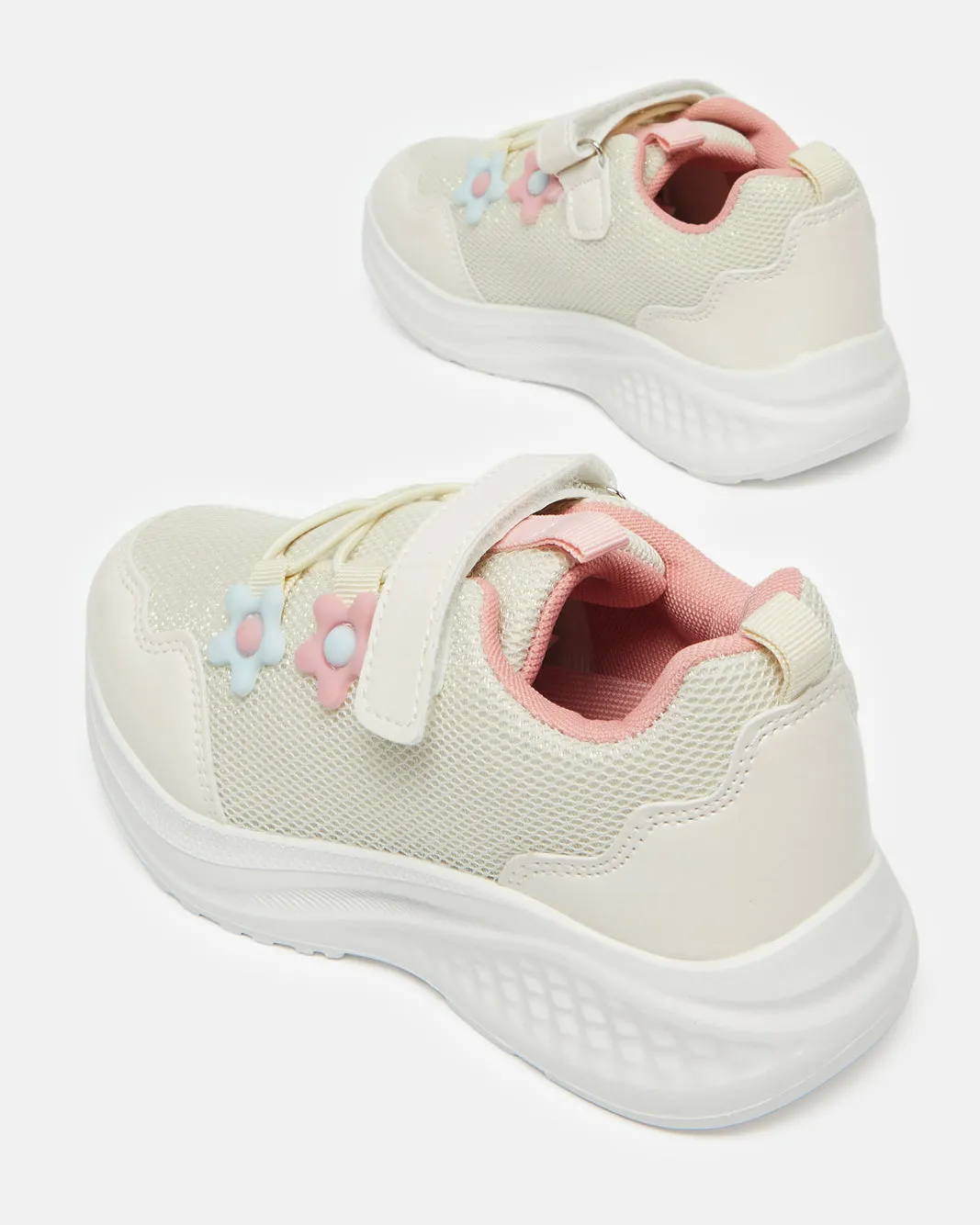 Girls Beige Floral Trainer sold by Redtag product image thumbnail 4