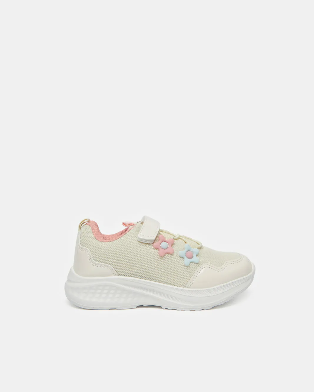 Girls Beige Floral Trainer sold by Redtag